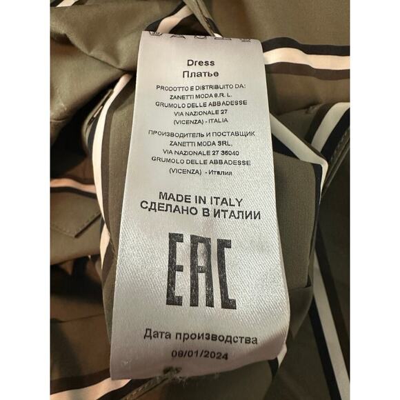 Sara Roka Draetra Striped Poplin Midi Dress Striped Multi Size US 10 IT 46 - Picture 5 of 13